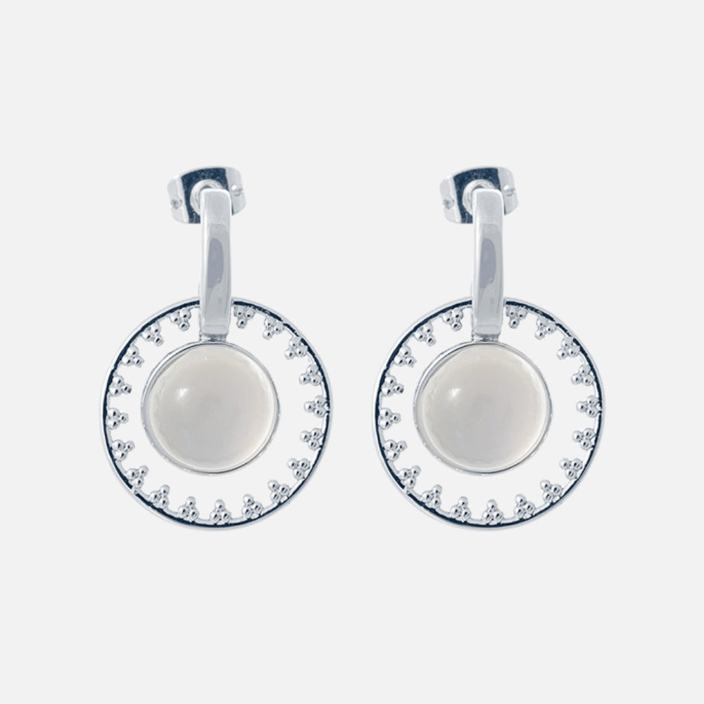 Halo Sphere Earring White