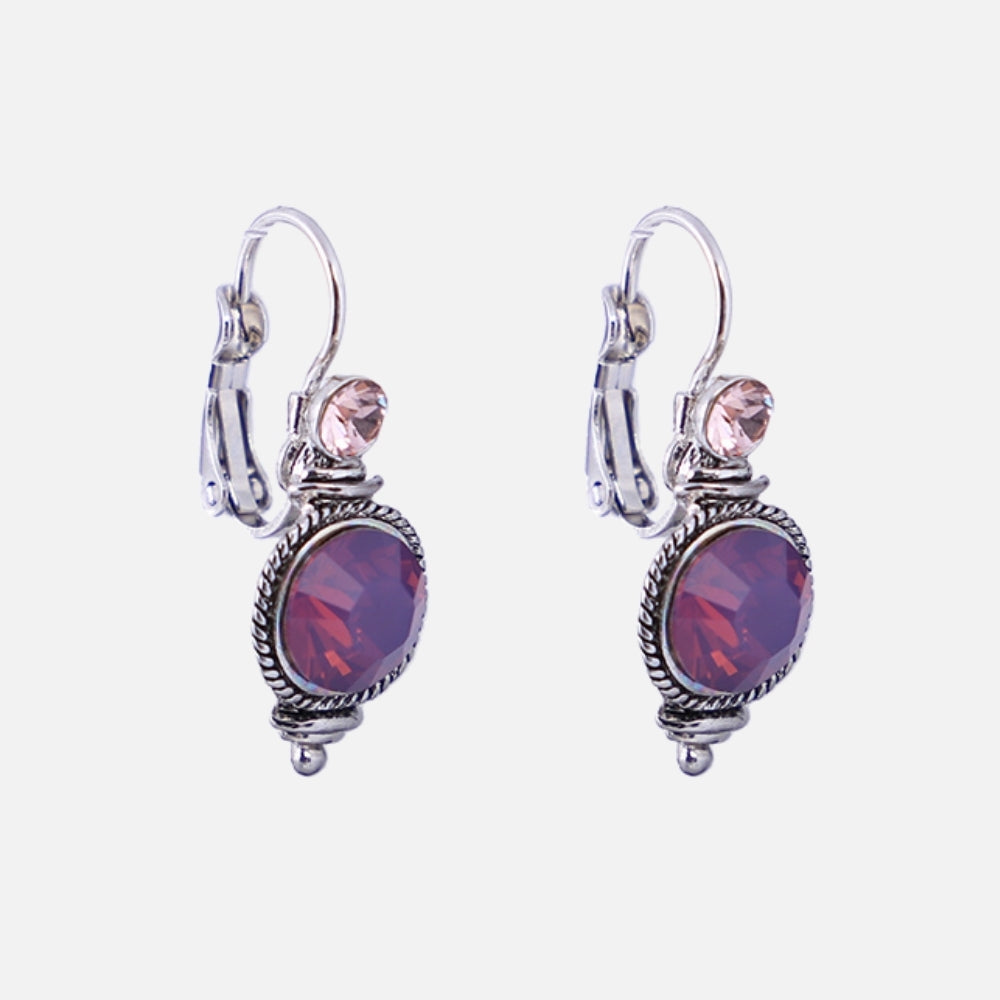 Noor Vintage Cyclamen Purple Earrings