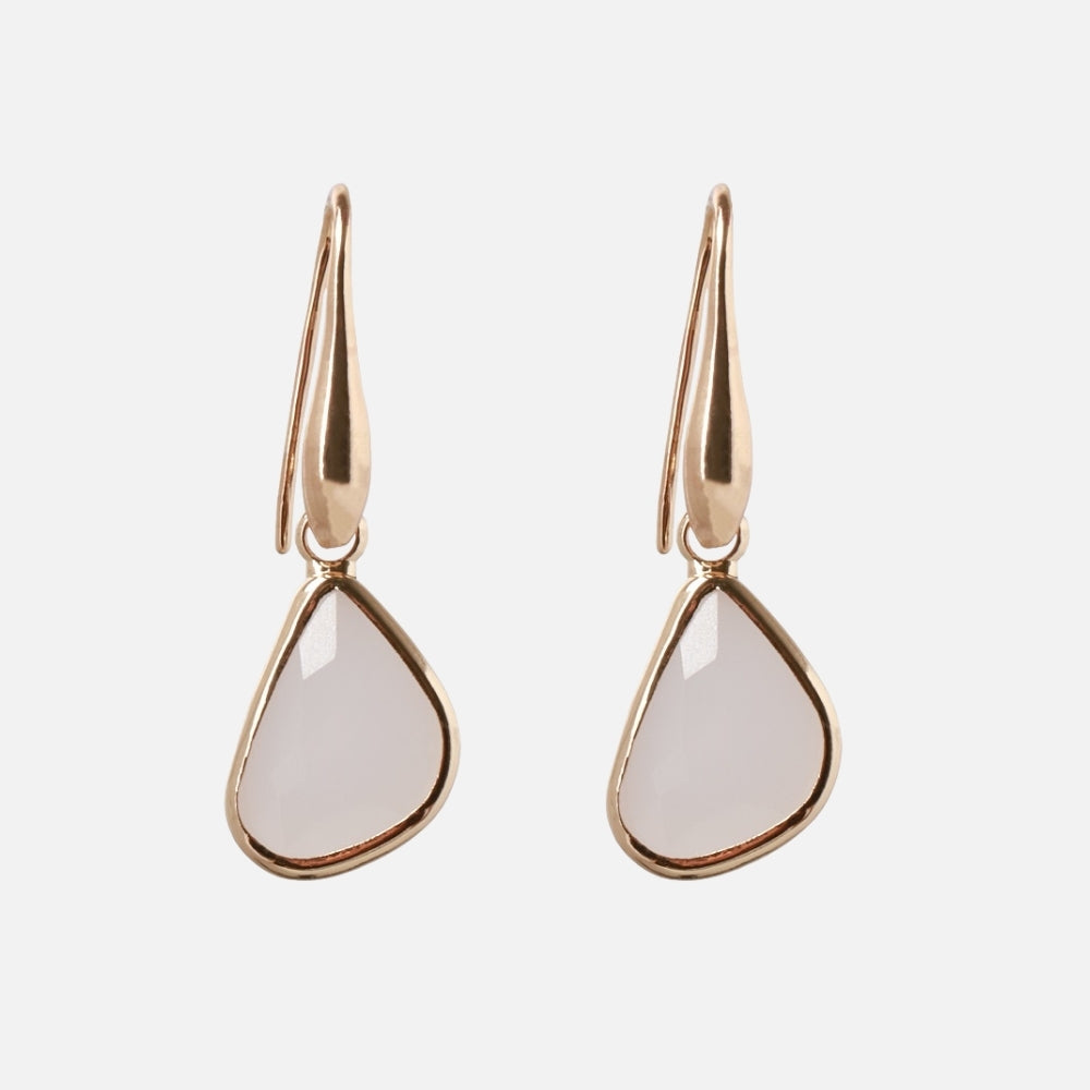 White Teardrop Minimal Earrings