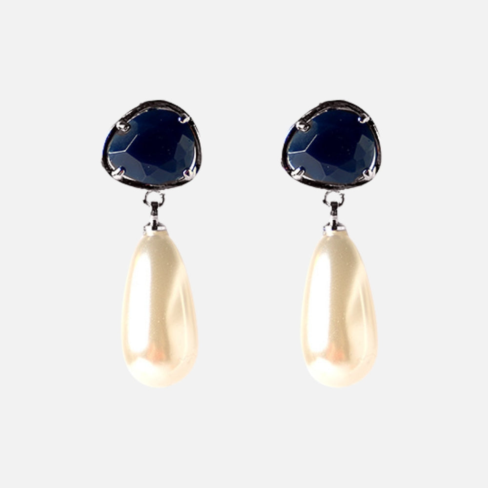 Amara Blue Pearl Earrings