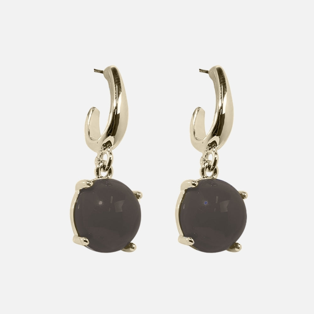 Smokey Grey Charm Earrings