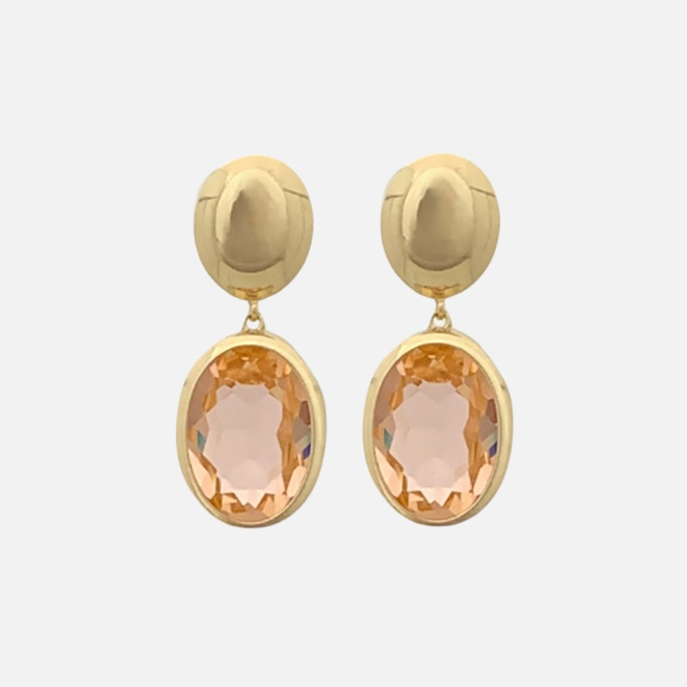 Champagne Oval Glow Earrings