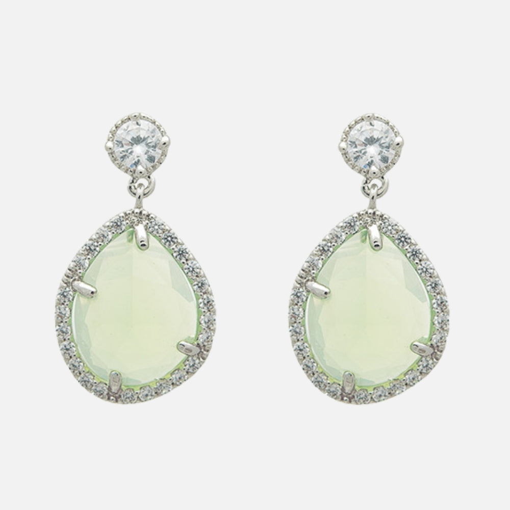 Lime Glow Teardrop Earrings