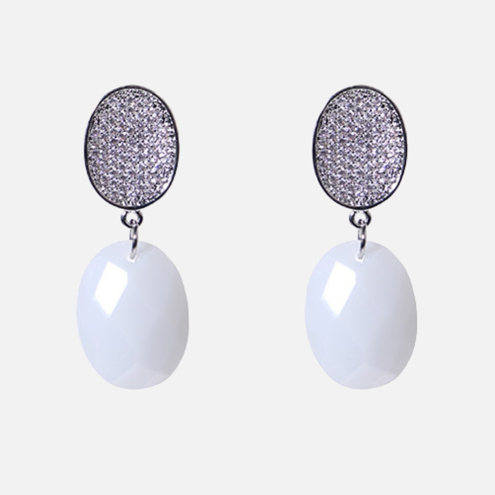 Silver Sparkle Drop Earrings