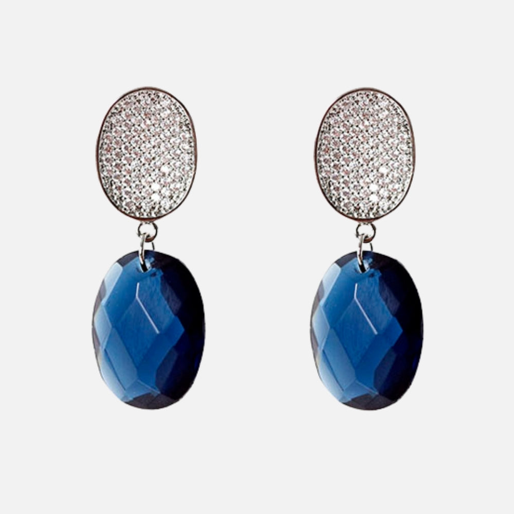 Blue Sparkle Drop Earrings