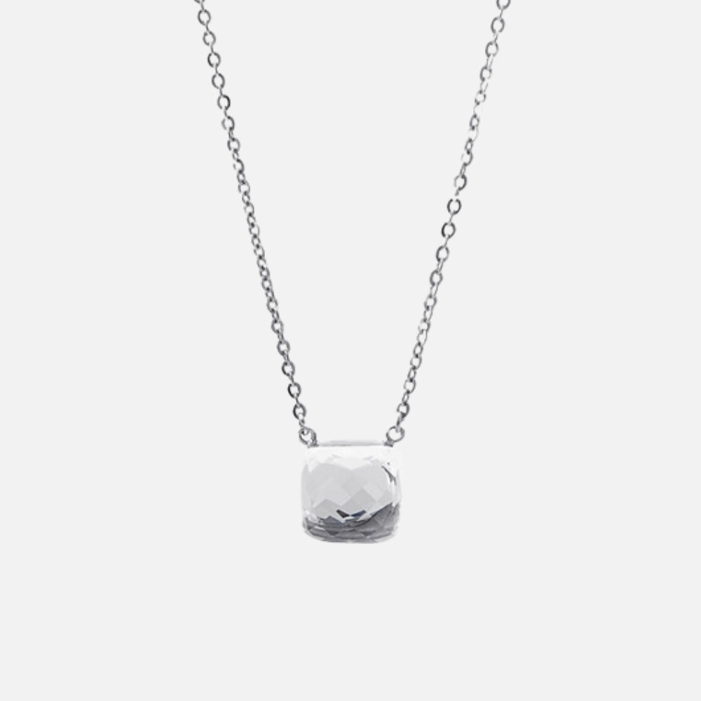 Square Link Silver Crystal