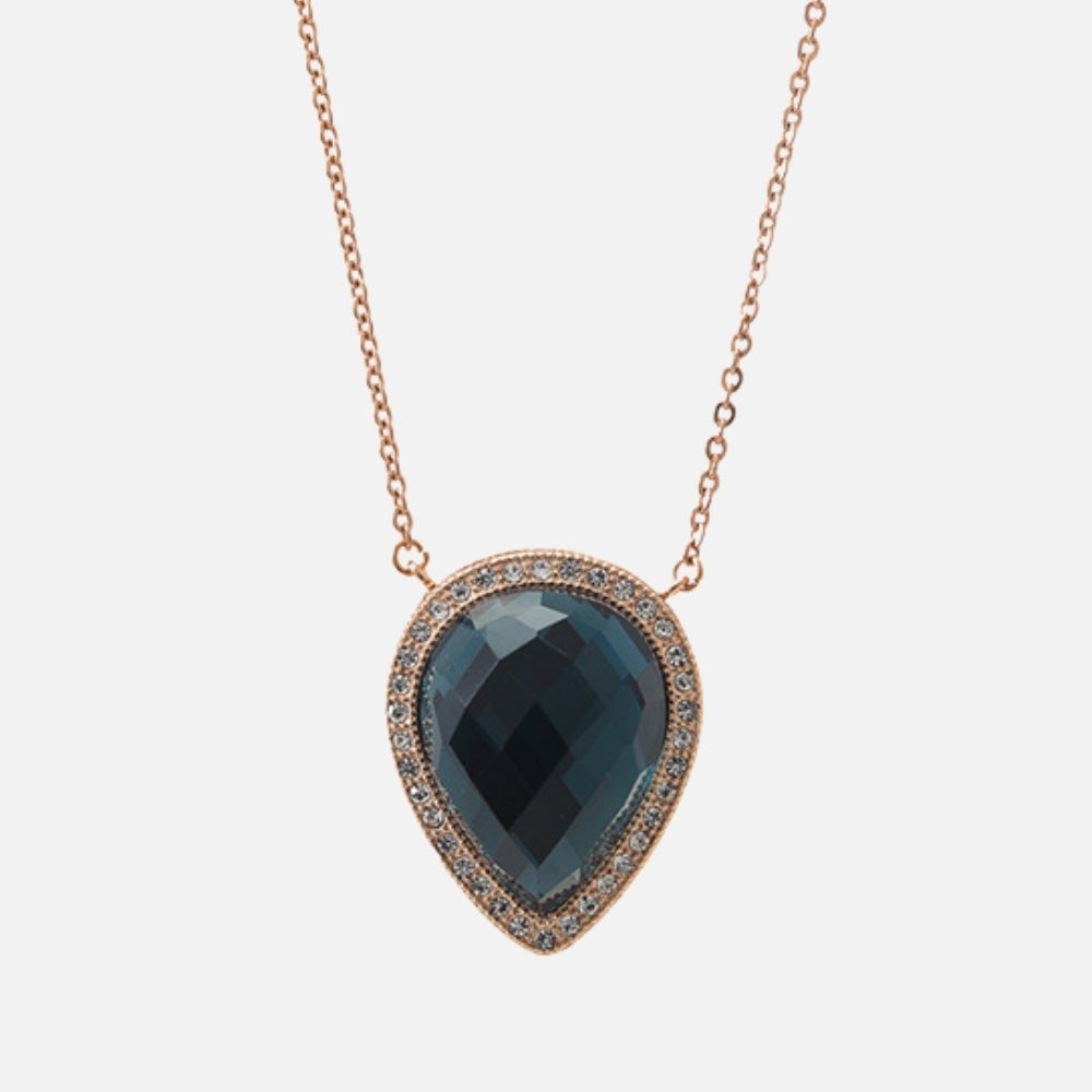 Montana Pear Halo Necklace