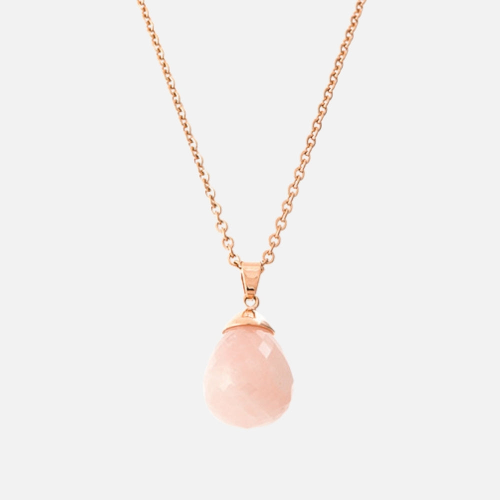 Blush Quartz Drop Necklace