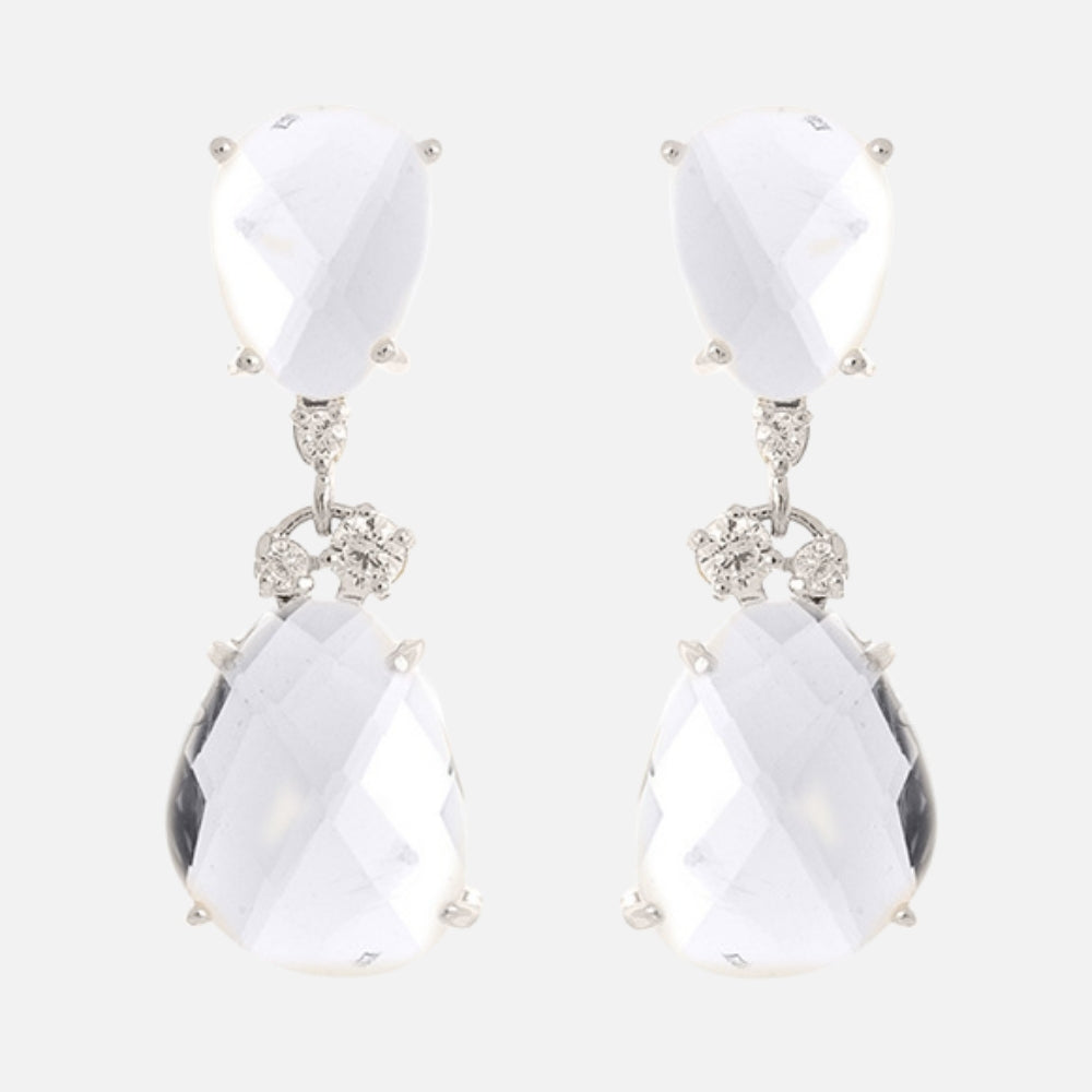 Crystal Blossom Drop Earrings