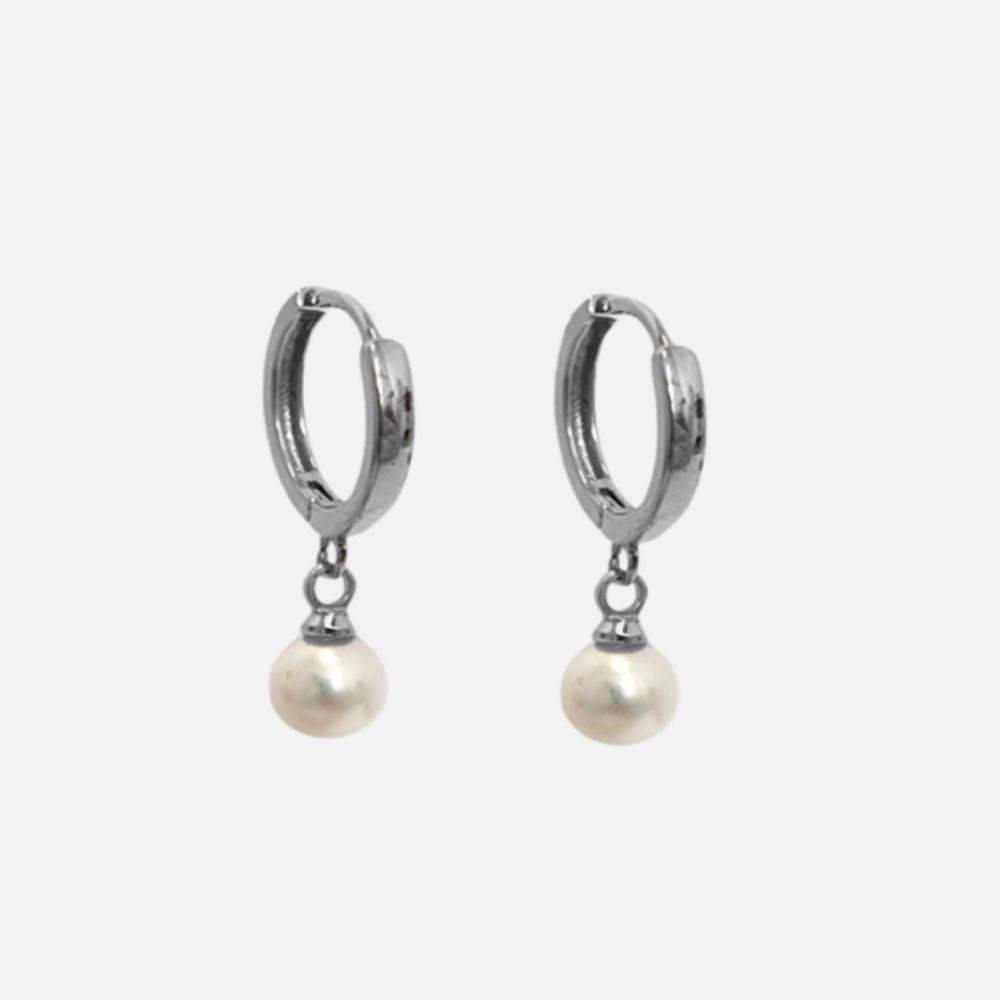 Gaia pearl hoops