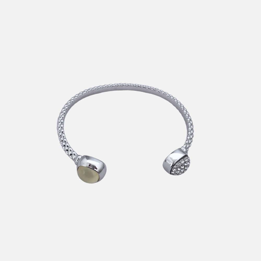 Shimmer Bangle White opal