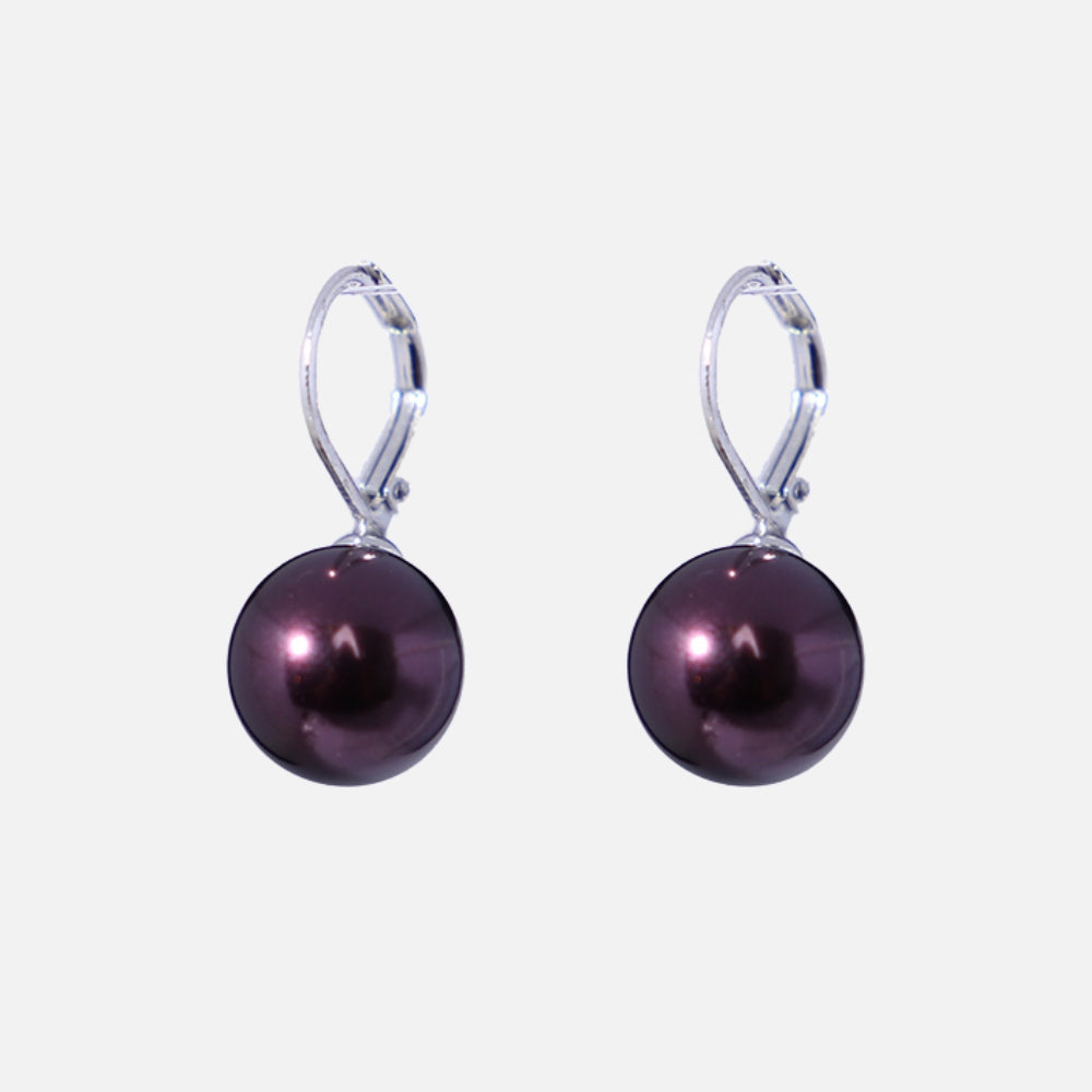 Noelle Purple Pearl Earrings