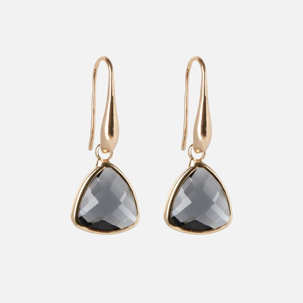 Grey Triangle Drop Earrings