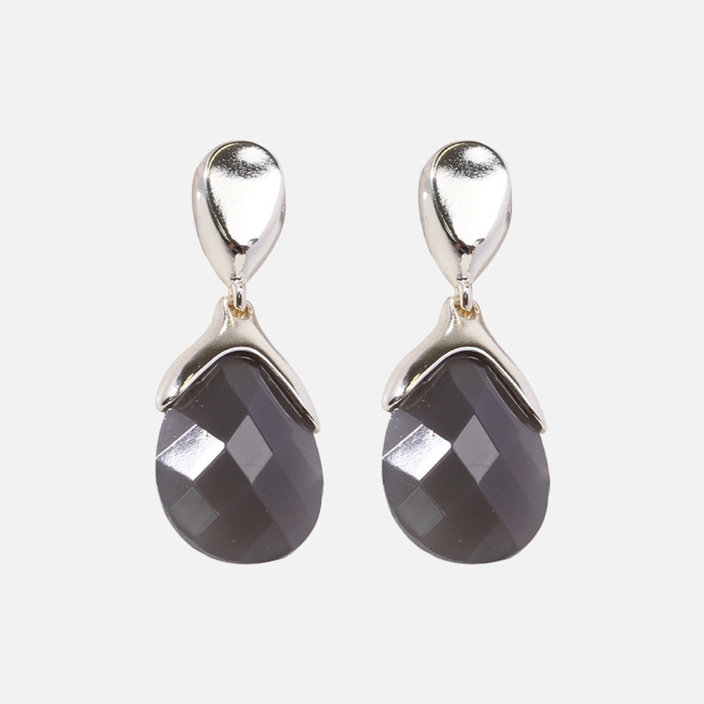 Grey Glow Drop Earrings