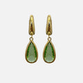 Emerald Drop Hoops Earrings