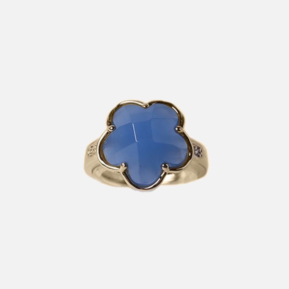 Flower ring blue Small