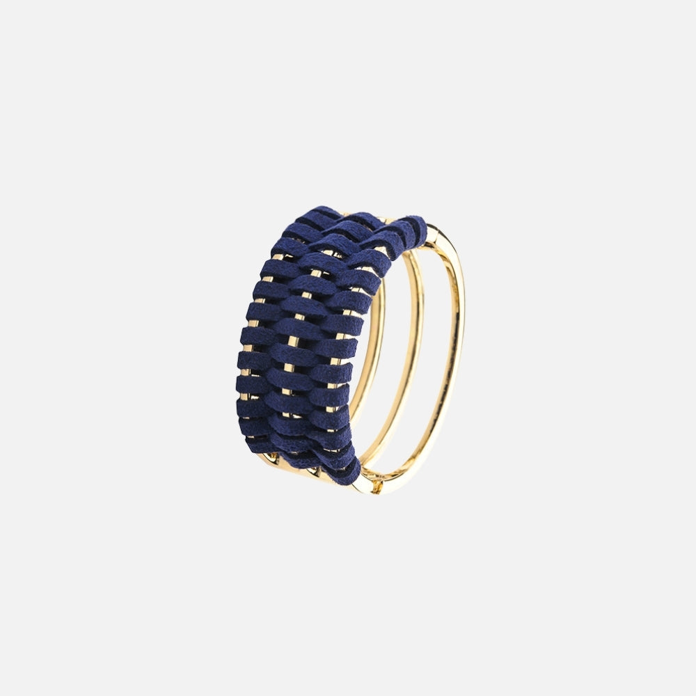 Indigo Weave Gold Bangle