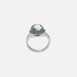 Silver diamond orb ring
