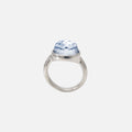 Silver sapphire orb ring