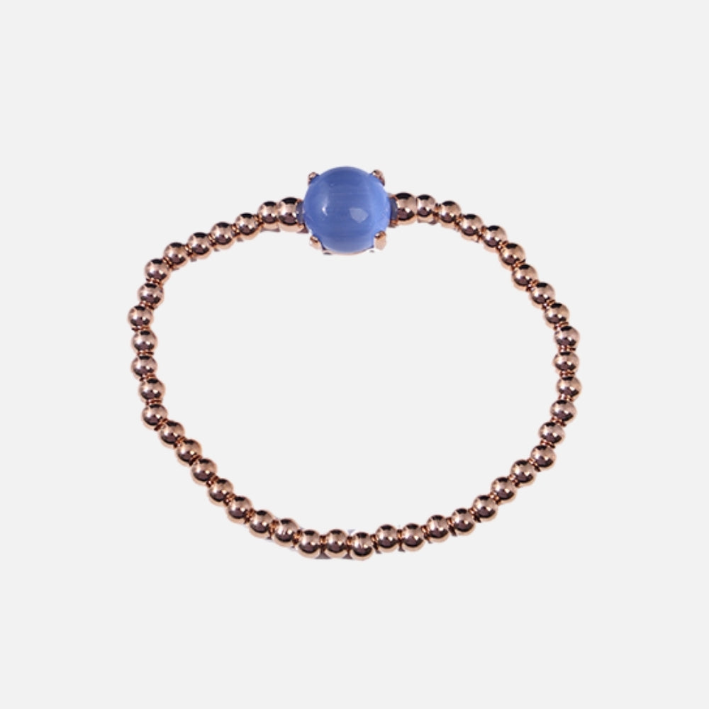 Rose Blue Stone Bead Bracelet
