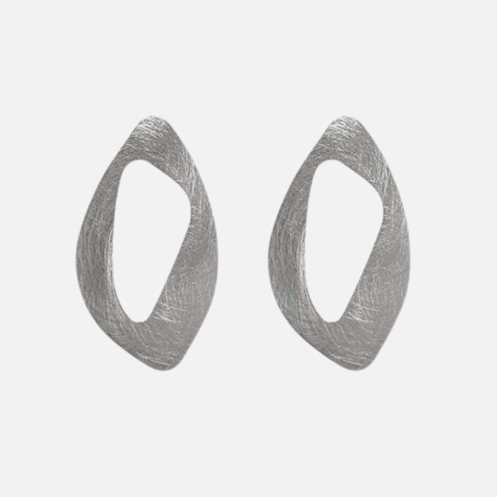 Silver Oval Earrings