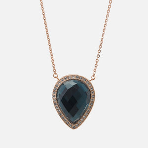 Montana Pear Halo Necklace