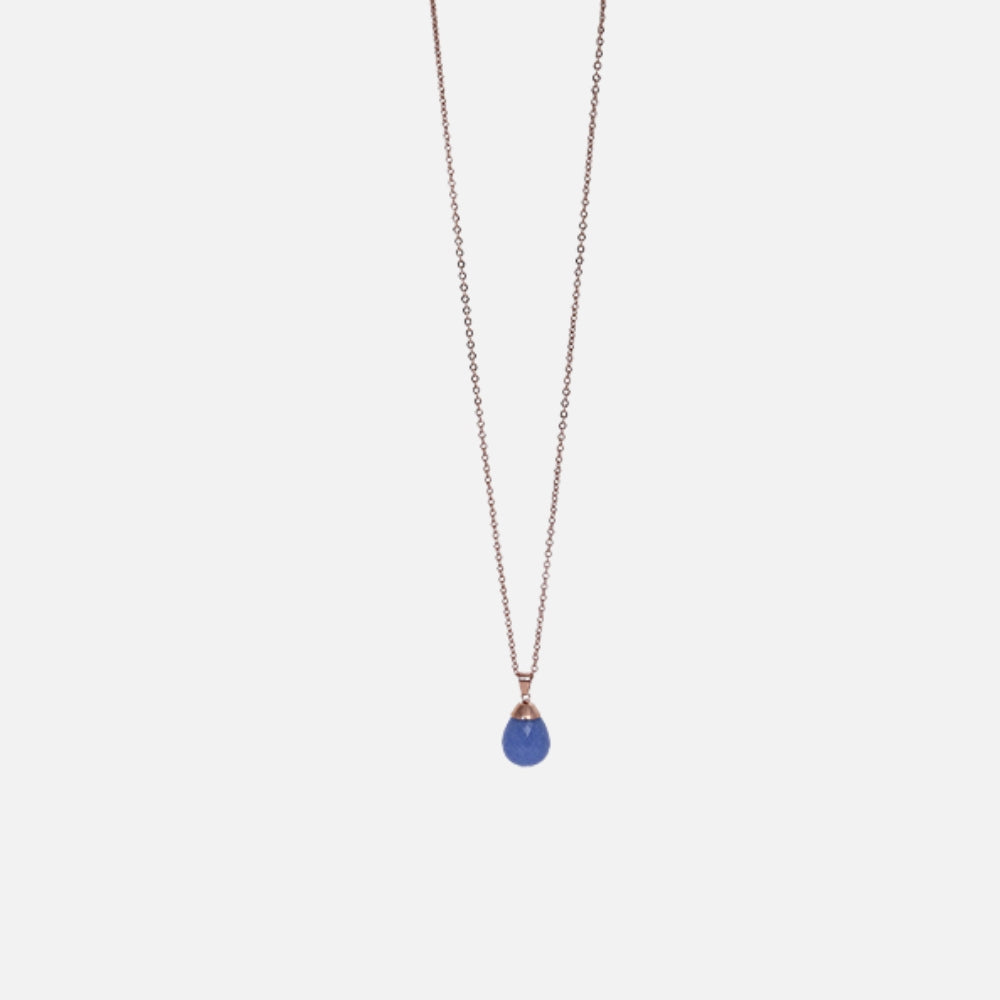 Denim Blue Drop Necklace