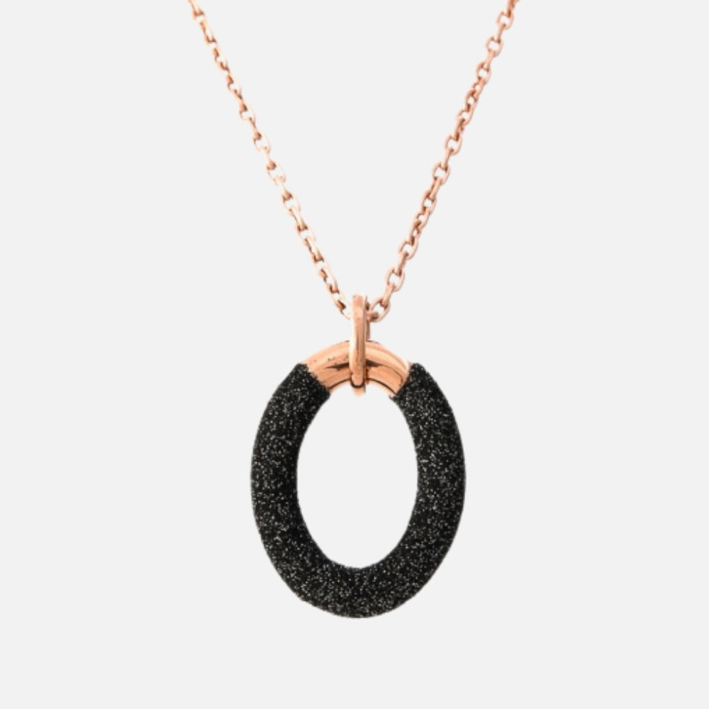 Sparkle loops Necklace Black/ Rosé