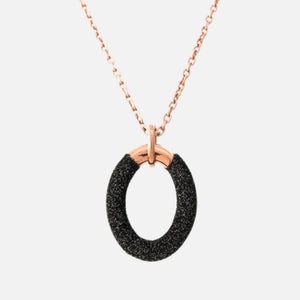 Sparkle loops Necklace Black/ Rosé