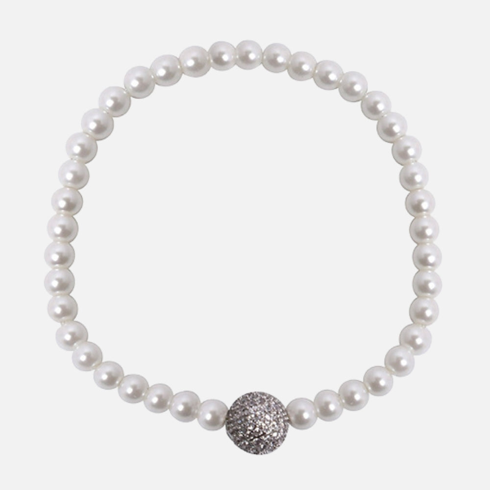 Pearl Sparkle Charm Bracelet