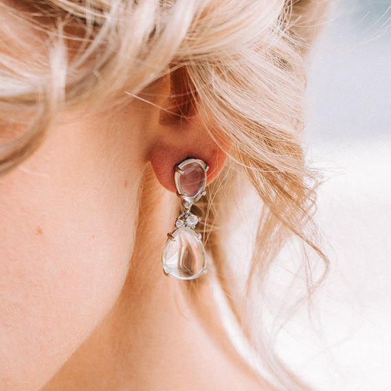 Crystal Blossom Drop Earrings